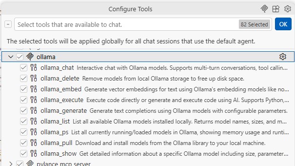 MCP Ollama Server running in VS Code